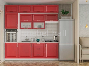 Модульная кухня Софт Премьер Гарант 2,4 м Красный