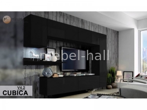 Мебельная стенка Кубика Cubika V4.2 MiroMark черный глянец без подсветки