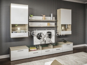 Стенка под ТВ в гостиную ДЕНВЕР Белый лак Світ Меблів