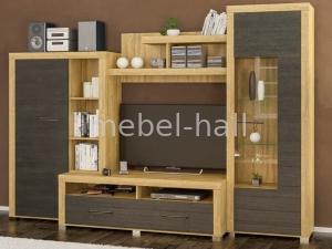 Стенка горка под ТВ в гостиную Неон-1 Мебель Сервис Северное Дерево