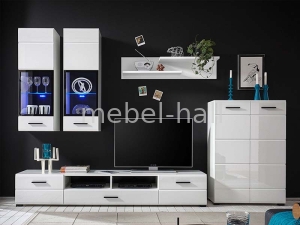 Гостиная стенка горка Аляска Белый глянец БРВ