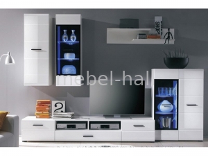 Гостиная стенка горка Селин Белый глянец БРВ