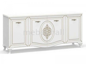Комод 4Д Милан Мебель Сервис Белый с Патиной