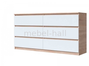 Комод 1500 х 376 х730 h Брайт ДСП Мастер Форм Белый Дуб Сонома