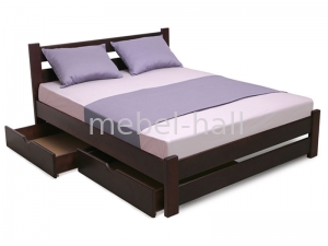 Деревянная двуспальная кровать Моно-Твин 160x200 из массива ольхи