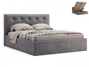 Кровать двуспальная Катрин с подъемным механизмом MiroMark 180х200 см Серый велюр