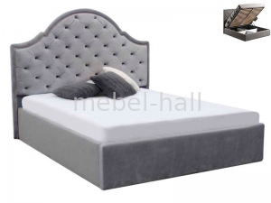 Кровать двуспальная Милана с подъемным механизмом MiroMark 180х200 см Светло-серый велюр