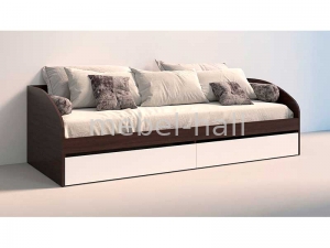 Кровать односпальная с ящиками Брайт ДСП Мастер Форм 800 х 200 Белый Венге Магия