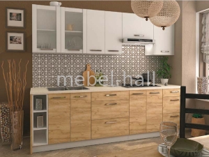 Модульная кухня Сокме Шарлотта ДСП Белый - Дуб Крафт Золотой