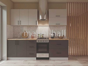 Модульная кухня Элит Гарант 2,0 м Белый Софт Графит Софт