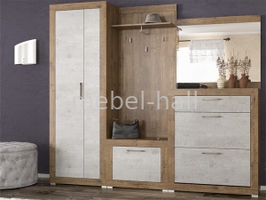 Прихожая модульная Парма Мебель Сервис Дуб Април Бетон Индастриал