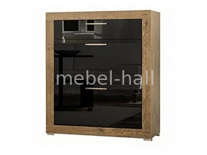 Тумба 900 в прихожую Парма Мебель Сервис Дуб Април Черный Лак