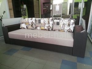 Диван еврокнижка прямой раскладной Саванна Селена с нишами в подлокотниках