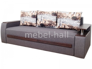 Диван-кровать прямой Токио Виркони с выдвижным баром и нишей в подлокотнике