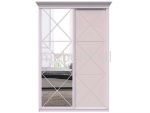 Шкаф-купе белый двухдверный Рим-Венециано Ш140хВ220хГ45 см зеркало с декором