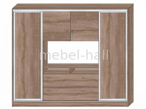 Шкаф купе Омега-2 с нишей под телевизор Ш 270 * В 220 * Г 45 см система серебро