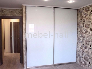 Шкаф-купе двухдверный Ш180хВ220хГ60 см белый лакобель система серебро