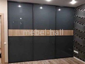 Шкаф-купе трехдверный Ш 240*В 220*Г 60 см лакобель с комбинированными фасадами