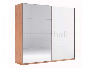 Шкаф купе 2,5м Ники MiroMark Белый Глянец с Зеркалом