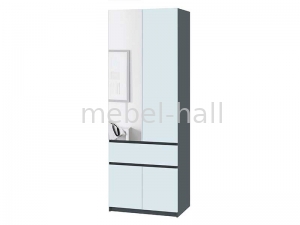 Шкаф с зеркалом 800 х 520 х 2000 h Брайт ДСП Мастер Форм Белый Антрацит