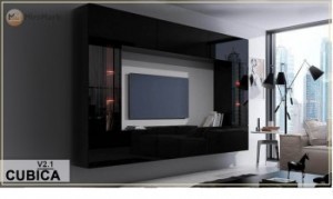 Мебельная стенка Кубика Cubika V2.1 MiroMark черный глянец без подсветки