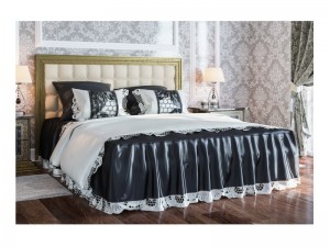 Кровать София Люкс с мягким изголовьем Світ Меблів Черная 160х200см